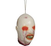FIESTAS GUIRCA Tête décapitée chauve en latex (35 cm) - Décoration effrayante pour Halloween et fêtes terrifiantes - Accessoire réaliste pour scènes d'horreur et célébrations - Blanc