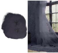 FIESTAS GUIRCA | Toile d'Araignée Noire (100 gr) - Décoration d'Halloween et Fêtes Costumées - Animaux et Insectes - Idéal pour Célébrations et Événements - Noir
