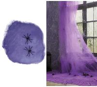 FIESTAS GUIRCA | Toile d'Araignée Violette (100 gr) - Décoration d'Halloween et Fêtes Costumées - Animaux et Insectes - Idéal pour Célébrations et Événements - Violet