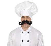 FIESTAS GUIRCA | Toque de Chef (Taille Unique) - Accessoire de Déguisement pour Fêtes de Cuisiniers et Célébrations - Idéal pour Halloween et Carnaval - Chapeau en Tissu pour Adulte Unisexe - Blanc