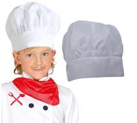 FIESTAS GUIRCA | Toque de Cuisinier Enfant (Taille Unique) - Toque de Chef pour Fêtes Déguisées et Jeux de Rôle - Accessoire Idéal pour Enfants lors de Fêtes Culinaires et Carnaval - Blanc