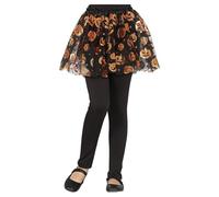 FIESTAS GUIRCA | Tutu Noir Citrouille (30 cm) - Accessoire Enfant pour Costume d'Halloween et Fêtes Costumées - Idéal pour Enfants - Noir et Orange