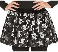 FIESTAS GUIRCA | Tutu Noir Pirate (40 cm) - Accessoire de Costume pour Femme - Idéal pour Halloween, Fêtes de Costumes de Pirates et Célébrations - Noir et Argent
