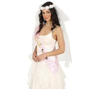 FIESTAS GUIRCA | Voile de Mariée avec Couronne de Fleurs - Diadème pour Enterrement de Vie de Jeune Fille et Fêtes Bride To Be - Accessoire de Costume pour Femme Adulte - Idéal pour Célébrations