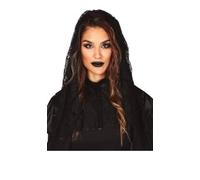 FIESTAS GUIRCA | Voile Noir Mantilla pour Femme Adulte - (Taille Unique) - Diadème en Dentelle pour Halloween, Carnaval et Fêtes Costumées - Accessoire de Costume pour Célébrations Culturelles - Noir