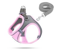 FIETODK Harnais Chiot,Garnais Chien Lumineux,Harnais Anti Traction pour Petit Chien(Rose,XS)