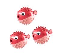 Fieuaah Ensemble de Jouets Anti-Ennui pour Chiens, Red | Distributeur de friandises Puffer Fish Puzzle Play, texture flexible, interaction à mâcher récompense, utilisation
