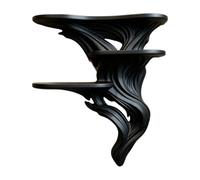 Fieuaah Étagère d ' appoint Murale incurvée en Couches, Black | Organisateur triple affichage pour figurines, décoration intérieure pour salon, entrée, bureau