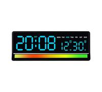 Fieuaah Horloge électronique en Plastique Bright Cool Hit, Black Blue | Réveil LED à rythme coloré, horloge électronique en plastique Cool Hit avec affichage lumineux pour de