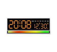 Fieuaah Horloge électronique en Plastique Bright Cool Hit, White ORANGE1 | Réveil LED à rythme coloré, horloge électronique en plastique Cool Hit avec affichage lumineux pour de
