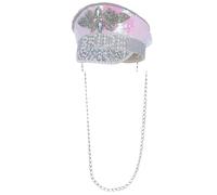 Fièvre de Luxe Sequin & Perle Mariée Chapeau Capitaine Poule Nuit Déguisement