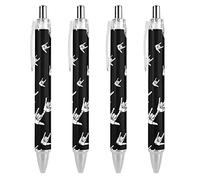fifbird ASL Lot de 4 stylos à bille rétractables avec inscription « I Love You » en forme de langue des signes américaine - 0,5 mm - Motif personnalisé - Encre noire