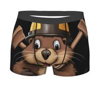 fifbird Boxer castor pour homme style classique hipster quatre saisons taille élastique doux extensible confortable slip pour homme, Noir , XL