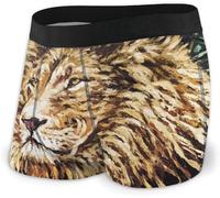 fifbird Boxer classique pour homme Motif lion stretch doux et confortable, Noir , M