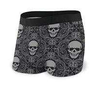 fifbird Boxer classique pour homme Motif tête de mort stretch doux et confortable, Noir , M