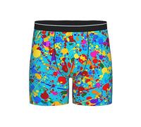 fifbird Boxer phosphorescent pour homme avec éclaboussures fluo, Éclaboussures phosphorescentes, S