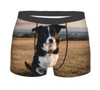 fifbird Boxer pour homme avec imprimé chien - Slip amusant et confortable - Doux - Avec ceinture élastique, Noir , L