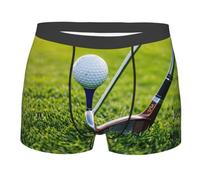 fifbird Boxer pour homme avec imprimé court de golf amusant et confortable avec ceinture élastique, Noir , M