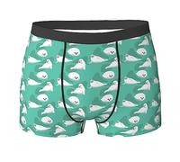 fifbird Boxer pour homme en polyester avec taille élastique Motif phoque, Motif phoque animal, L