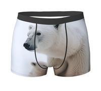 fifbird Boxer pour homme - Motif ours polaire - Respirant et extensible - Avec ceinture élastique, Noir , XL