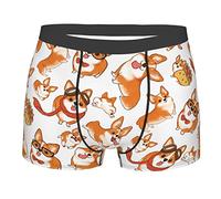 fifbird Boxer pour homme Ours polaire doux et confortable avec pochette bombée, Aquarelle Corgi, S