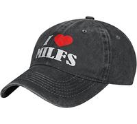 fifbird Casquette de baseball unisexe avec inscription « I Love Milfs » et « I Heart Milfs » réglable, Noir , Taille unique