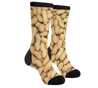 fifbird Chaussettes unisexes trompettes musicales chaussettes de course chaussettes chaussettes drôles Crew chaussettes habillées chaussettes pour homme femme, Cacahuète, taille unique