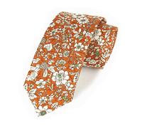 fifbird Cravate florale fantaisie pour homme - Motif pivoine - En coton - Pour garçons d'honneur, Orange Floral, taille unique