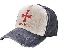 fifbird Deus Vult Knights Chapeaux Templiers Cross Casquettes de baseball délavées Dad Trucker Denim Cowboy, noir/blanc, Taille unique