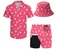fifbird Ensemble chemise hawaïenne et short pour homme, Bananes., S