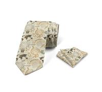 fifbird Ensemble de cravates pour homme, ensemble de cravates, mouchoir de marié pour fêtes, mariages et toutes les occasions, Beige/vert olive, taille unique