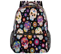 fifbird Grand sac à dos unisexe avec compartiment pour ordinateur portable, pour le travail, les voyages et l'école, le collège, Color-sugar Skull Me, taille unique