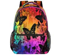 fifbird Grand sac à dos unisexe avec compartiment pour ordinateur portable, pour le travail, les voyages et l'école, le collège, Couleur : beurre arc-en-ciel, taille unique