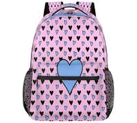 fifbird Grand sac à dos unisexe avec compartiment pour ordinateur portable, pour le travail, les voyages et l'école, le collège, Couleur : rose Love Hear, taille unique