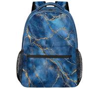 fifbird Grand sac à dos unisexe avec compartiment pour ordinateur portable, pour le travail, les voyages et l'école, le collège, Couleur : bleu marbré Wi, taille unique