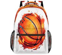 fifbird Grand sac à dos unisexe avec compartiment pour ordinateur portable, pour le travail, les voyages et l'école, le collège, Color-Basketball Fla, taille unique