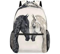 fifbird Grand sac à dos unisexe avec compartiment pour ordinateur portable, pour le travail, les voyages et l'école, le collège, Cheval de couleur, taille unique