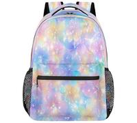 fifbird Grand sac à dos unisexe avec compartiment pour ordinateur portable, pour le travail, les voyages et l'école, le collège, Rainbo aux couleurs scintillantes, taille unique