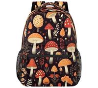fifbird Grand sac à dos unisexe avec compartiment pour ordinateur portable, pour le travail, les voyages et l'école, le collège, Color-cartoon Mushro, taille unique