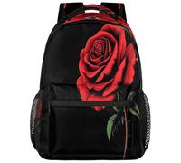 fifbird Grand sac à dos unisexe avec compartiment pour ordinateur portable, pour le travail, les voyages et l'école, le collège, Couleur : rouge, rose, noir, taille unique