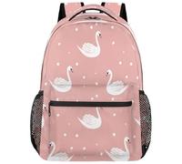 fifbird Grand sac à dos unisexe avec compartiment pour ordinateur portable, pour le travail, les voyages et l'école, le collège, Couleur : rose cygne, taille unique