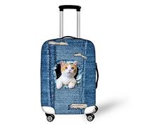 fifbird Housse de protection élastique pour valise de voyage avec motif chat et chien Taille M, chat, S, Housse pour valise