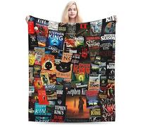 fifbird La Collection Complète des Livres de Stephen King - Couverture en Polaire Douce et Confortable - Plaid en Polaire Légère et Chaude en Flanelle pour Canapé, Lit et Fauteuil - 203 x 152 cm