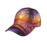 fifbird Macaw Perching of American Rain s Print Tylish Curved-Brim Baseball Cap - Full Print Polyester Hat for All Seasons and Genders, Coucher de soleil blanc, Taille unique