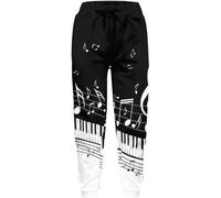 fifbird Pantalon de jogging léger et décontracté avec poches, taille S, Touches et notes de piano, 31-35
