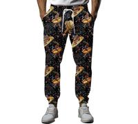 fifbird Pantalon de survêtement amusant des années 80 pour homme, pantalon de jogging athlétique, taille élastique, décontracté, XL, Pizza Hotdog Sasquatch, 34-37