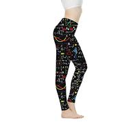 fifbird Pantalon de yoga pour femme - Legging extensible - Contrôle du ventre - Legging d'entraînement, Formule mathématique noire, 3XL