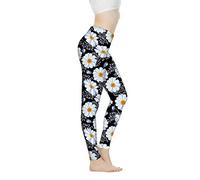 fifbird Pantalon de yoga pour femme - Legging extensible - Contrôle du ventre - Legging d'entraînement, marguerite, M