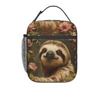 fifbird Sac à déjeuner isotherme avec imprimé paresseux mignon, sac isotherme pour conserver les aliments chauds et froids