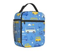 fifbird Sac à déjeuner isotherme avec poche latérale en maille pour adultes Motif éléphant